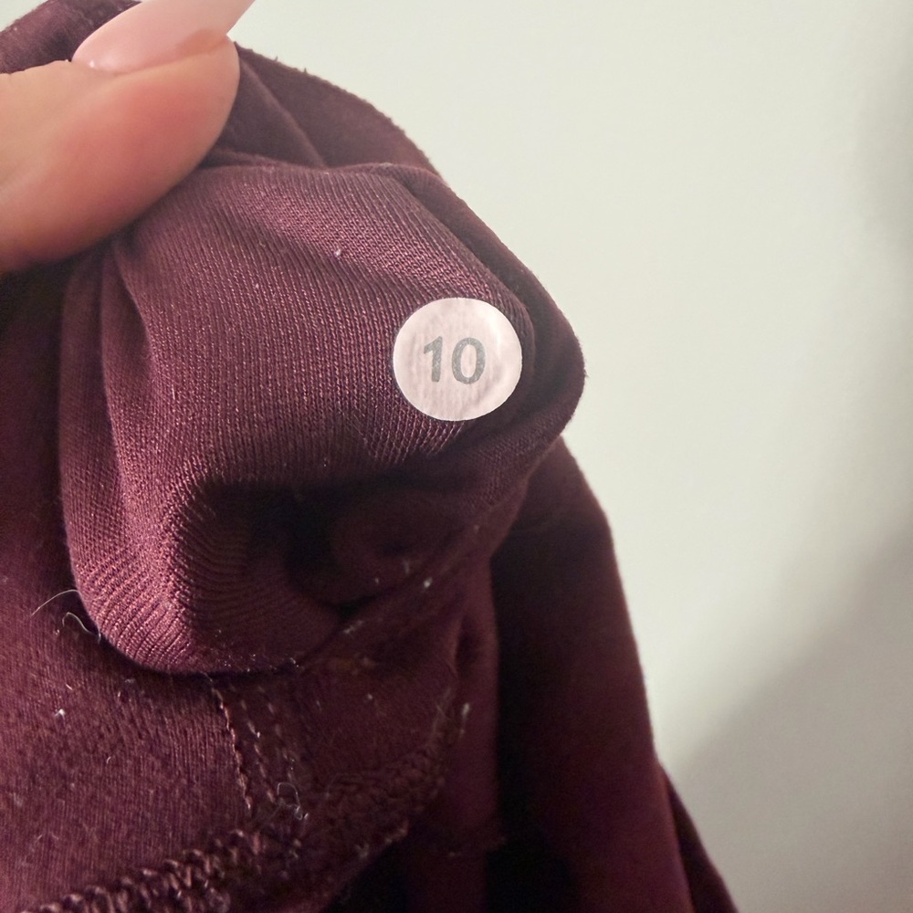 Lululemon Align Crop Leggings Size 10 Burgundy High Rise Yoga Pants - Picture 5 of 5
